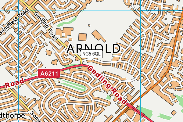 NG5 6QL map - OS VectorMap District (Ordnance Survey)