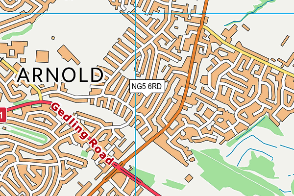 NG5 6RD map - OS VectorMap District (Ordnance Survey)