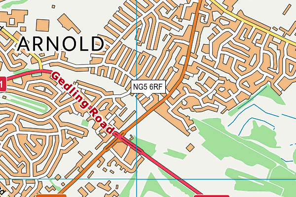 NG5 6RF map - OS VectorMap District (Ordnance Survey)