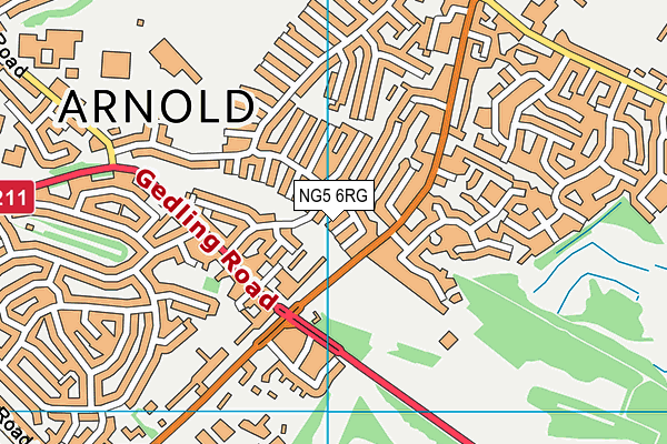 NG5 6RG map - OS VectorMap District (Ordnance Survey)