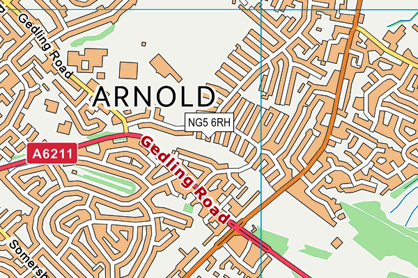 NG5 6RH map - OS VectorMap District (Ordnance Survey)