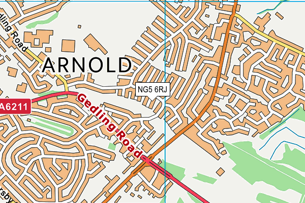 NG5 6RJ map - OS VectorMap District (Ordnance Survey)