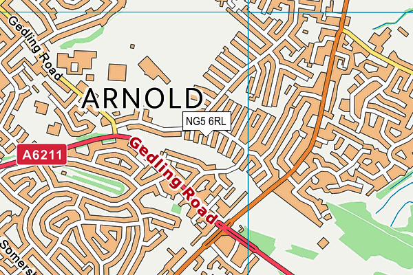 NG5 6RL map - OS VectorMap District (Ordnance Survey)