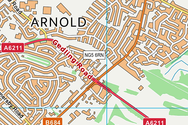 NG5 6RN map - OS VectorMap District (Ordnance Survey)