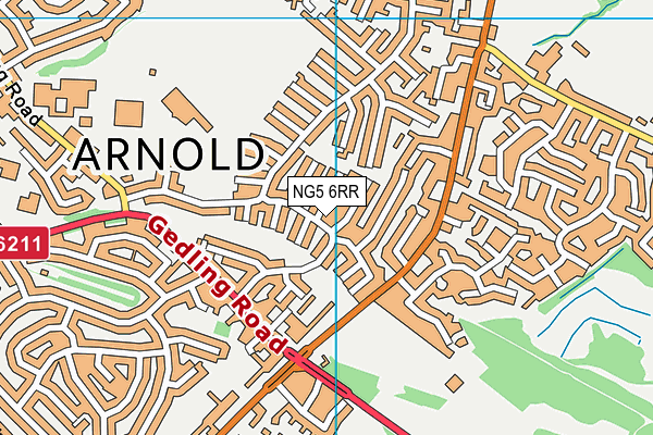 NG5 6RR map - OS VectorMap District (Ordnance Survey)