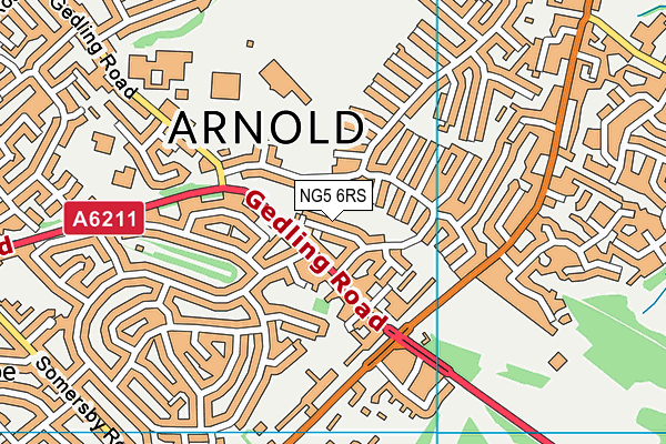 NG5 6RS map - OS VectorMap District (Ordnance Survey)