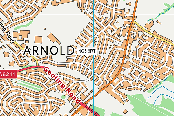 NG5 6RT map - OS VectorMap District (Ordnance Survey)