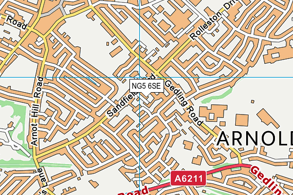 NG5 6SE map - OS VectorMap District (Ordnance Survey)