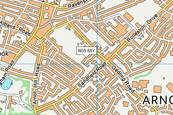 NG5 6SY map - OS VectorMap District (Ordnance Survey)