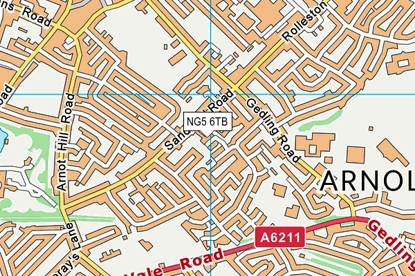 NG5 6TB map - OS VectorMap District (Ordnance Survey)