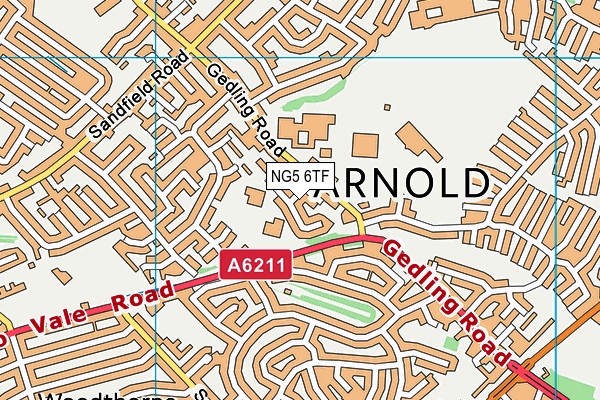 NG5 6TF map - OS VectorMap District (Ordnance Survey)