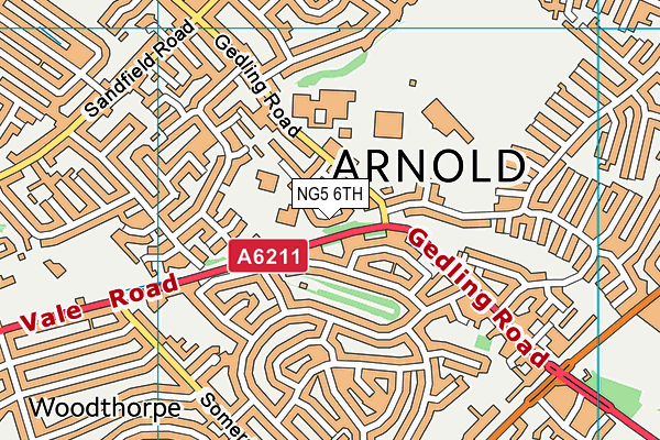 NG5 6TH map - OS VectorMap District (Ordnance Survey)