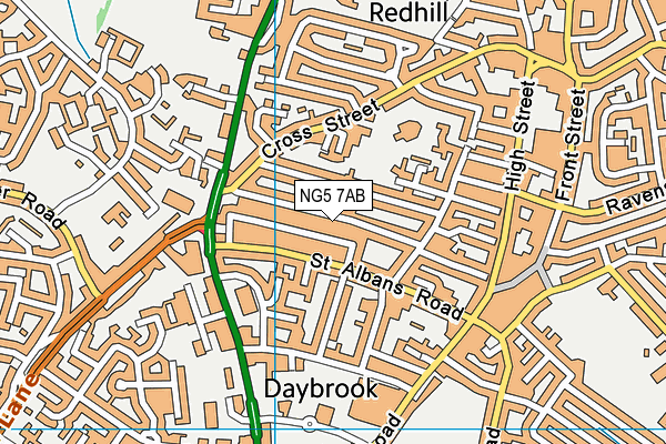 NG5 7AB map - OS VectorMap District (Ordnance Survey)