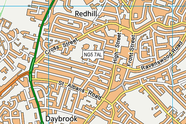 NG5 7AL map - OS VectorMap District (Ordnance Survey)