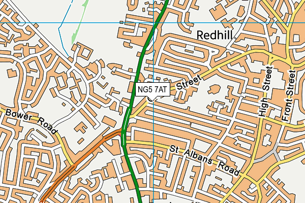 NG5 7AT map - OS VectorMap District (Ordnance Survey)