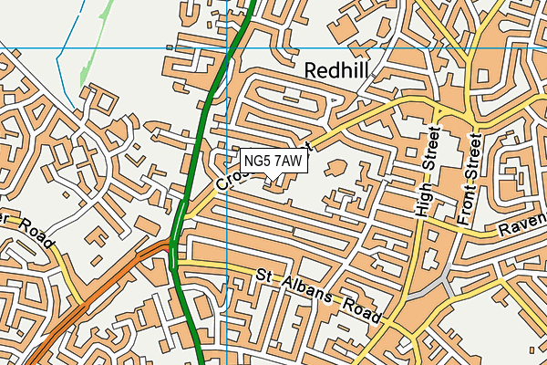 NG5 7AW map - OS VectorMap District (Ordnance Survey)