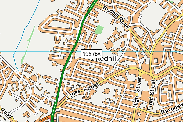 NG5 7BA map - OS VectorMap District (Ordnance Survey)