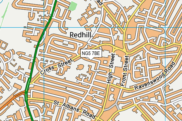 NG5 7BE map - OS VectorMap District (Ordnance Survey)