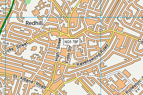 NG5 7BF map - OS VectorMap District (Ordnance Survey)