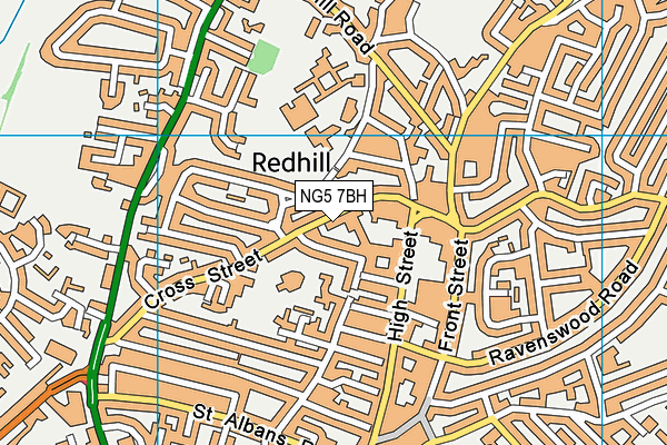 NG5 7BH map - OS VectorMap District (Ordnance Survey)