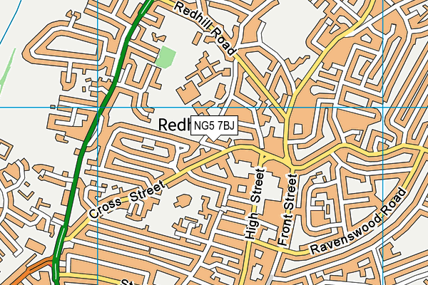 NG5 7BJ map - OS VectorMap District (Ordnance Survey)