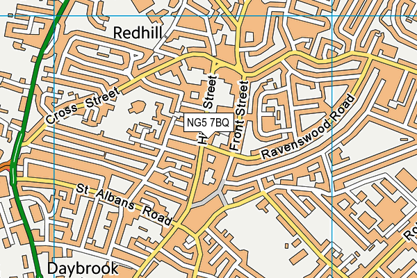 NG5 7BQ map - OS VectorMap District (Ordnance Survey)