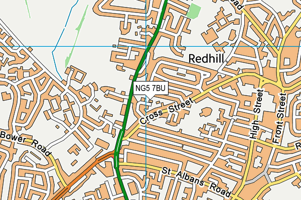 NG5 7BU map - OS VectorMap District (Ordnance Survey)