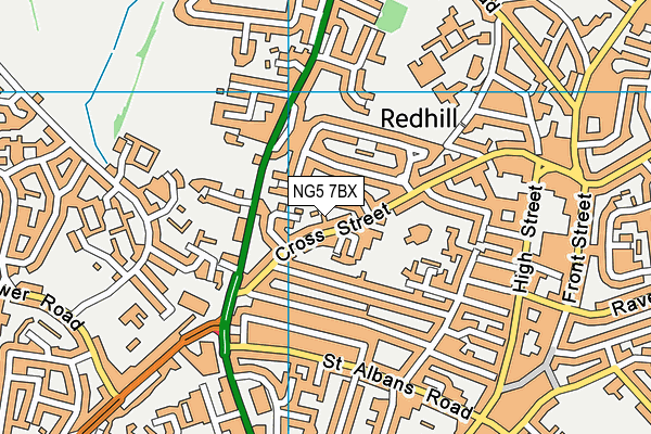 NG5 7BX map - OS VectorMap District (Ordnance Survey)