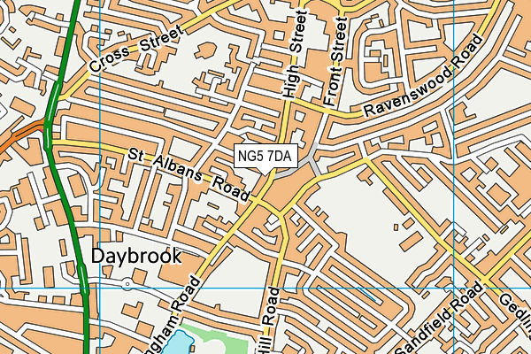 NG5 7DA map - OS VectorMap District (Ordnance Survey)