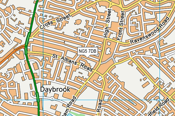 NG5 7DB map - OS VectorMap District (Ordnance Survey)