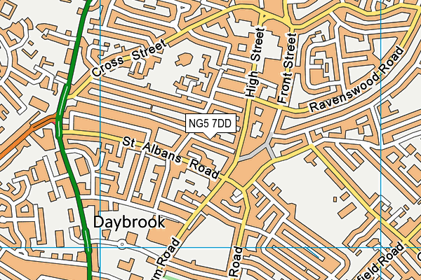 NG5 7DD map - OS VectorMap District (Ordnance Survey)