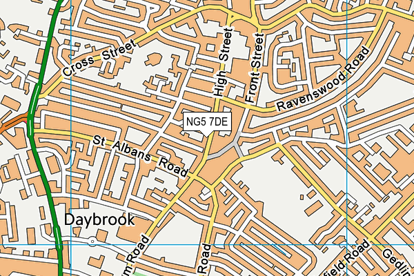 NG5 7DE map - OS VectorMap District (Ordnance Survey)