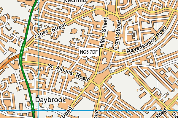 NG5 7DF map - OS VectorMap District (Ordnance Survey)