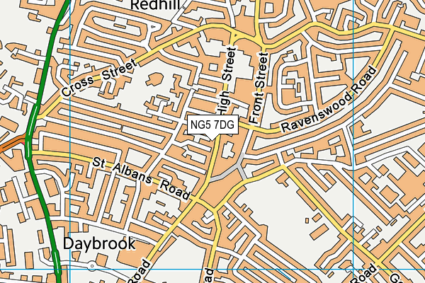 NG5 7DG map - OS VectorMap District (Ordnance Survey)