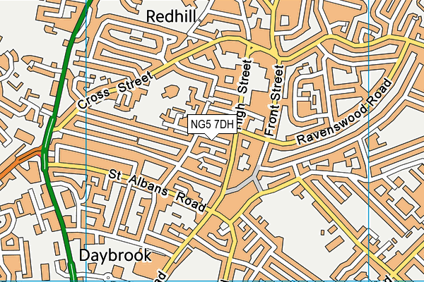 NG5 7DH map - OS VectorMap District (Ordnance Survey)