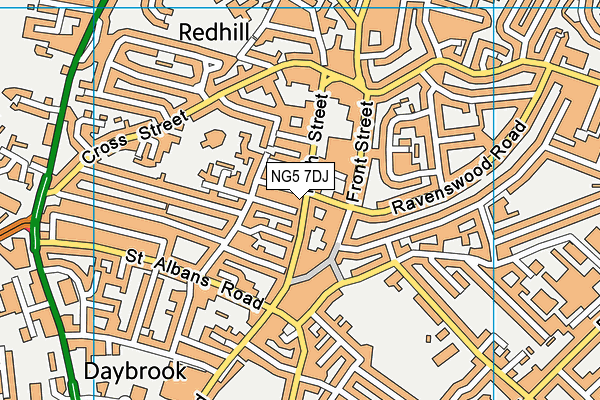 NG5 7DJ map - OS VectorMap District (Ordnance Survey)