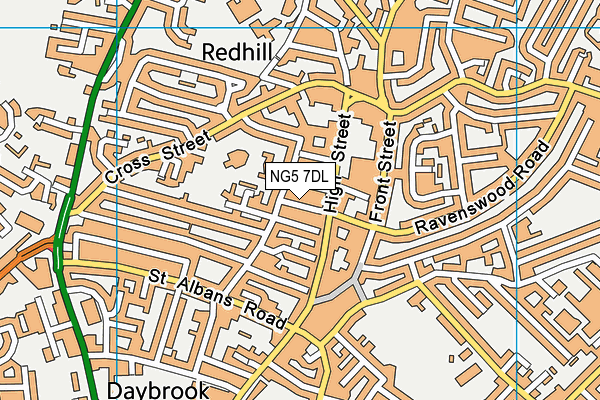 NG5 7DL map - OS VectorMap District (Ordnance Survey)