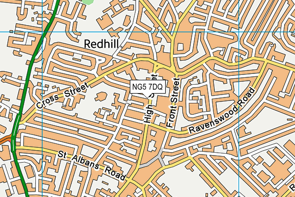 NG5 7DQ map - OS VectorMap District (Ordnance Survey)