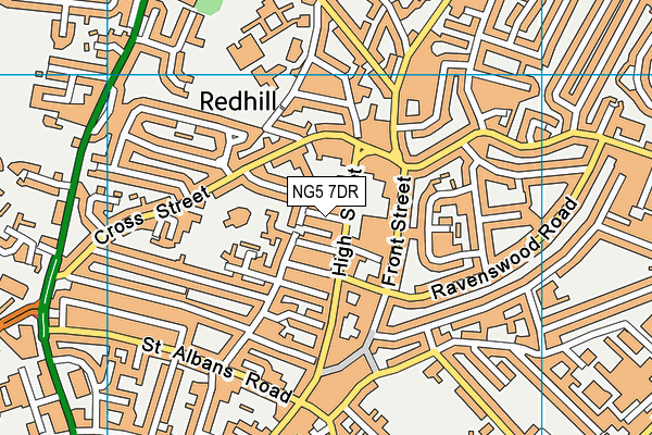 NG5 7DR map - OS VectorMap District (Ordnance Survey)