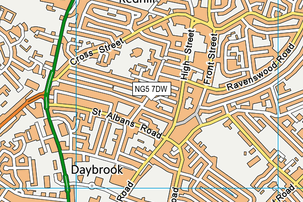 NG5 7DW map - OS VectorMap District (Ordnance Survey)