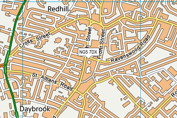 NG5 7DX map - OS VectorMap District (Ordnance Survey)