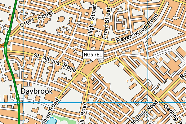 NG5 7EL map - OS VectorMap District (Ordnance Survey)