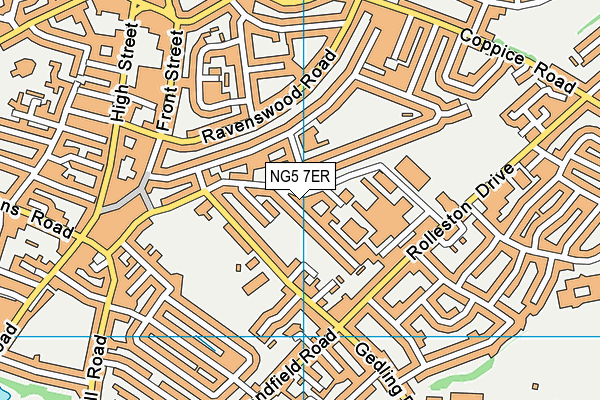 NG5 7ER map - OS VectorMap District (Ordnance Survey)