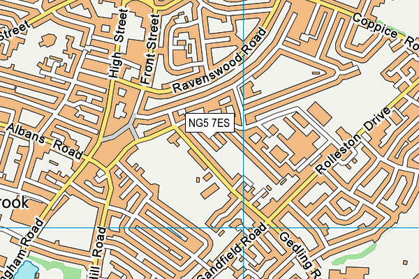 NG5 7ES map - OS VectorMap District (Ordnance Survey)