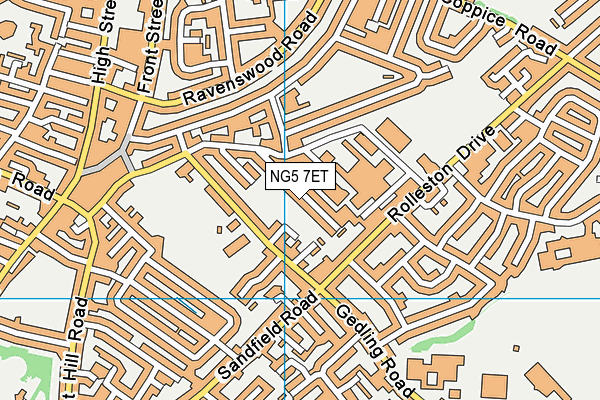 NG5 7ET map - OS VectorMap District (Ordnance Survey)