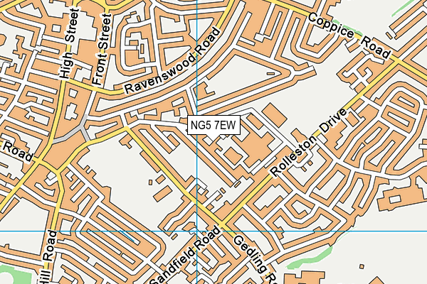 NG5 7EW map - OS VectorMap District (Ordnance Survey)