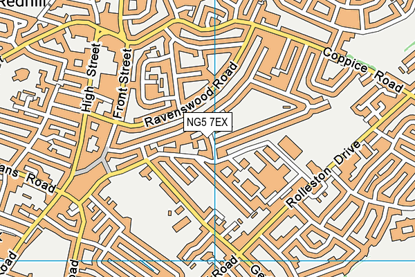 Robert Mellors School map (NG5 7EX) - OS VectorMap District (Ordnance Survey)