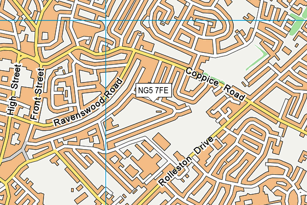 NG5 7FE map - OS VectorMap District (Ordnance Survey)