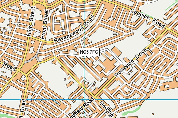 NG5 7FG map - OS VectorMap District (Ordnance Survey)