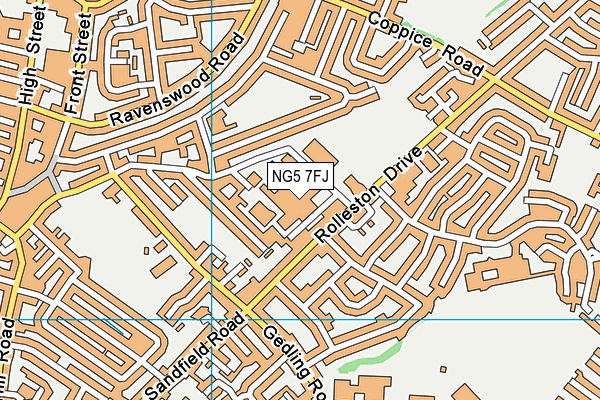 NG5 7FJ map - OS VectorMap District (Ordnance Survey)